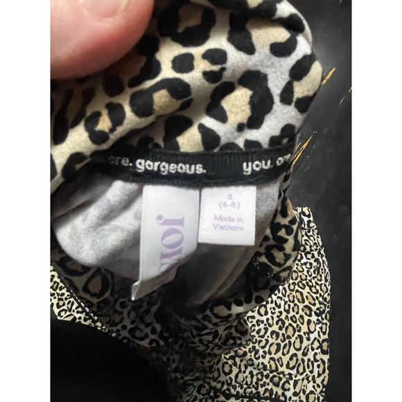 Women's Joyspun Leopard Print Pajama Set S Beige Black - Picture 5 of 6
